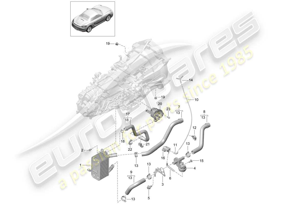 porsche 2012 (981 boxster) boîte de vitesses manuelle schéma des pièces