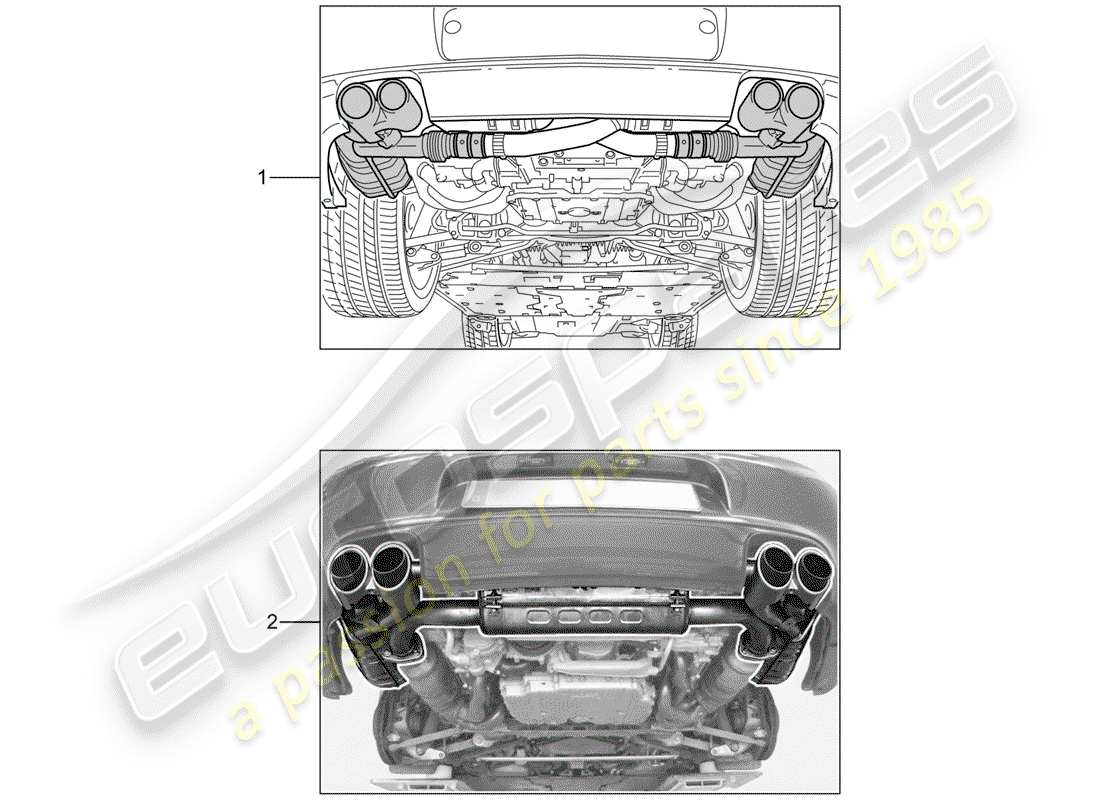 porsche 2004 (tequipment) système d'échappement schéma des pièces