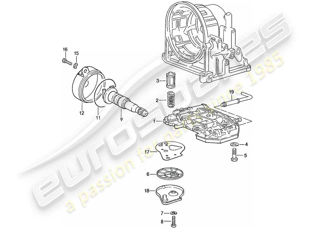 porsche 1990 (944) corps de soupape - crépine d'huile - régulateur - pour - transmission automatique - d >> - mj 1989 schéma des pièces