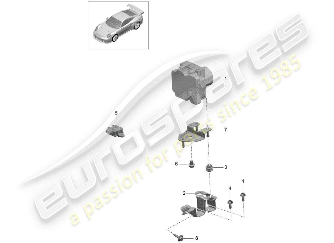 porsche 2014 (991-1 turbo) unite hydraulique schéma des pièces
