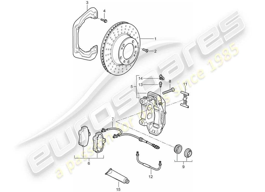 porsche 2009 997-2 turbo / gt2 freins à disque schéma des pièces