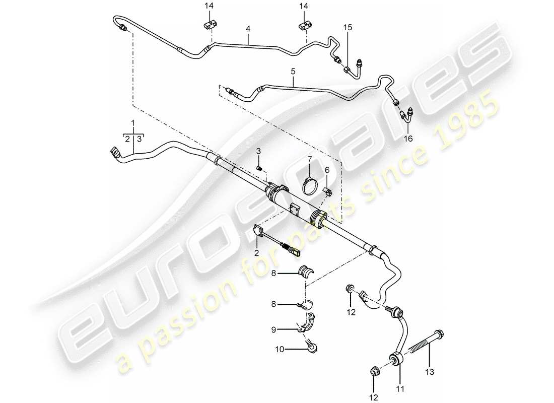 porsche 2004 (cayenne e1 9pa) stabilisateur (découplable) schéma des pièces