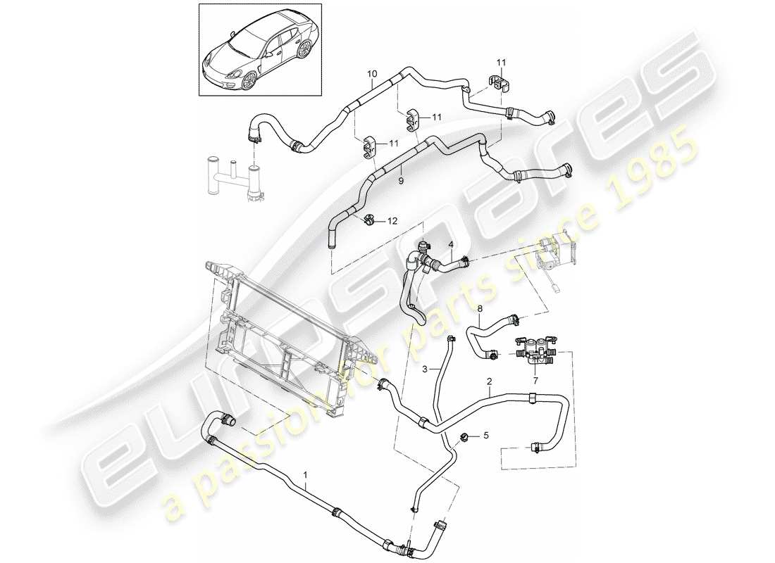 porsche 2011 (panamera 970) hybride schéma des pièces