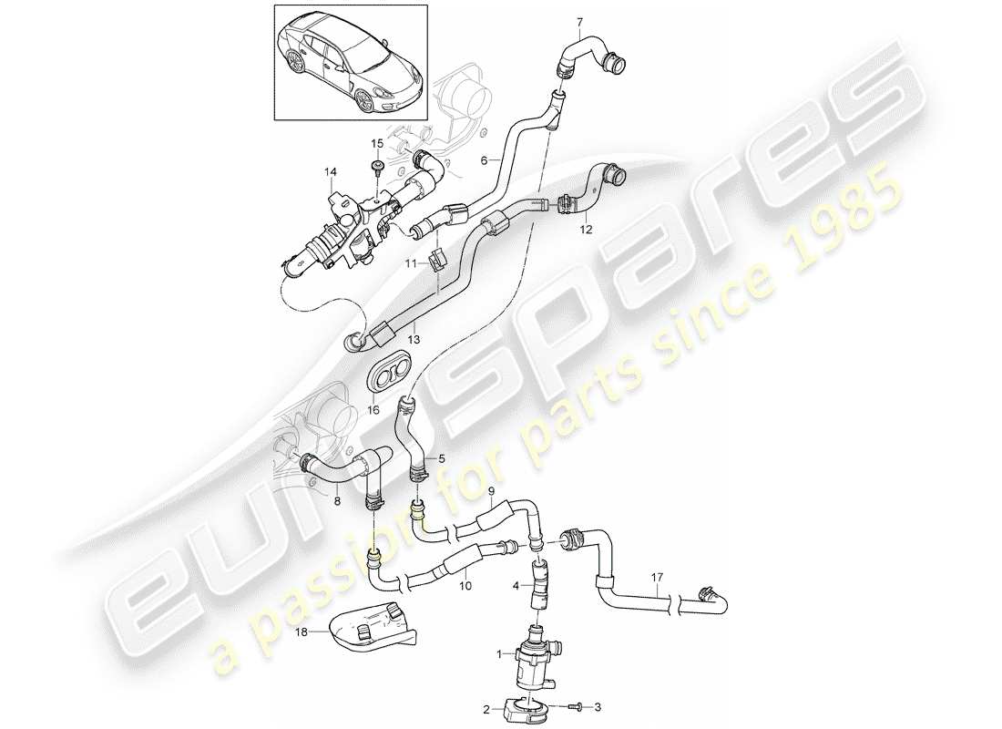 porsche 2015 (panamera 970) conduite air chaud schéma des pièces