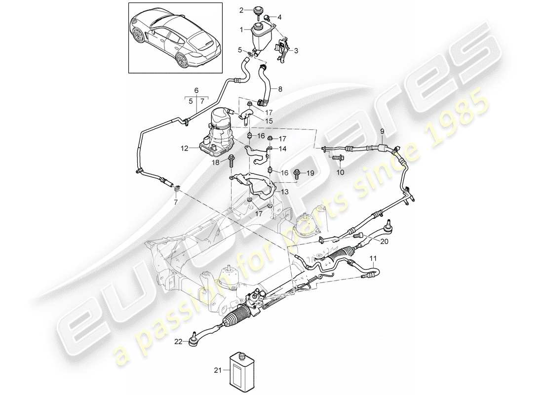 porsche 2016 (panamera 970) direction assistée schéma des pièces