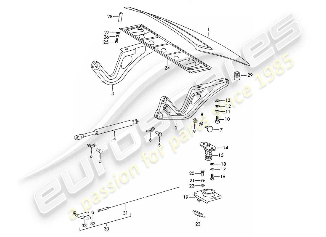 porsche 1967 (911/912) couverture diagramme de pièce