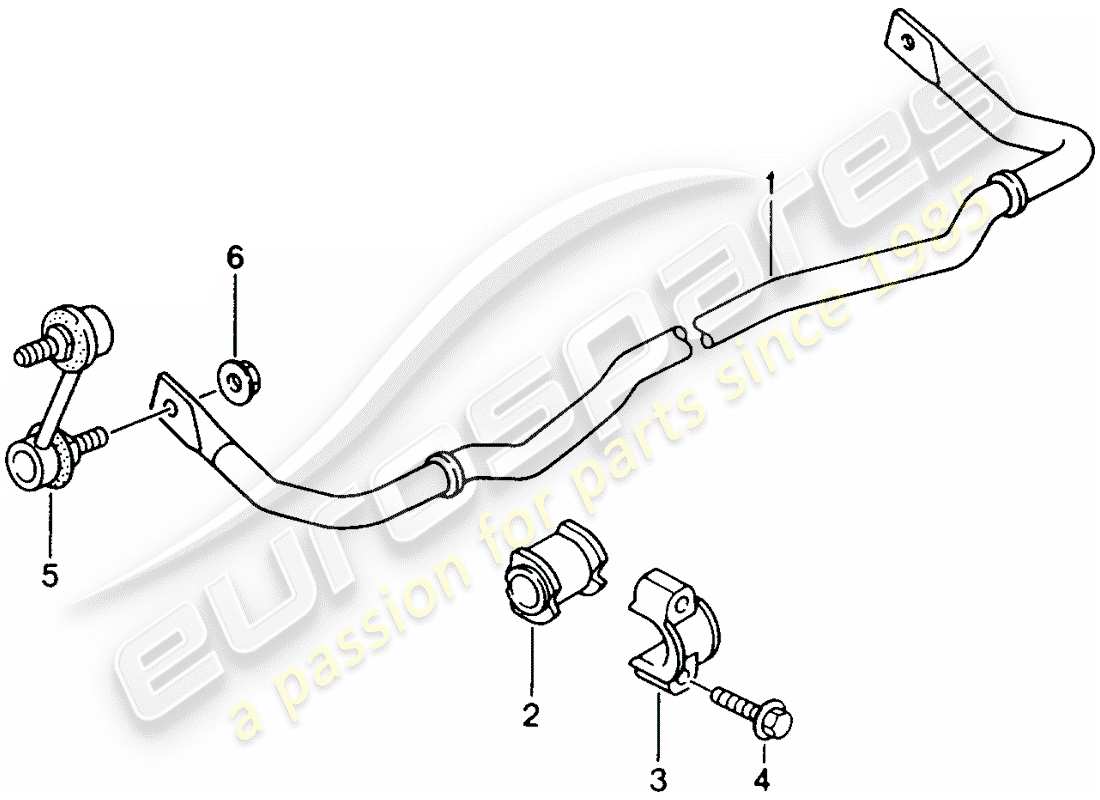porsche 2000 (996) schéma des pièces du stabilisateur
