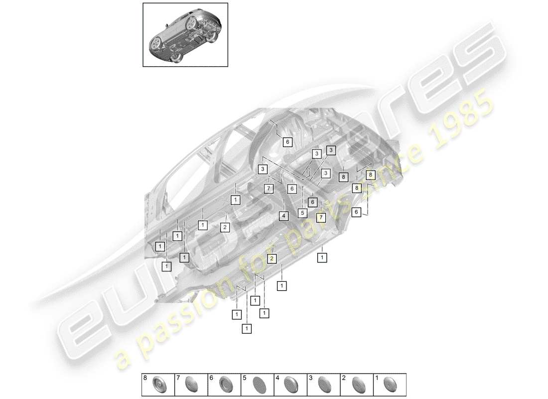 porsche 2019 (macan) diagramme de pièce de prise