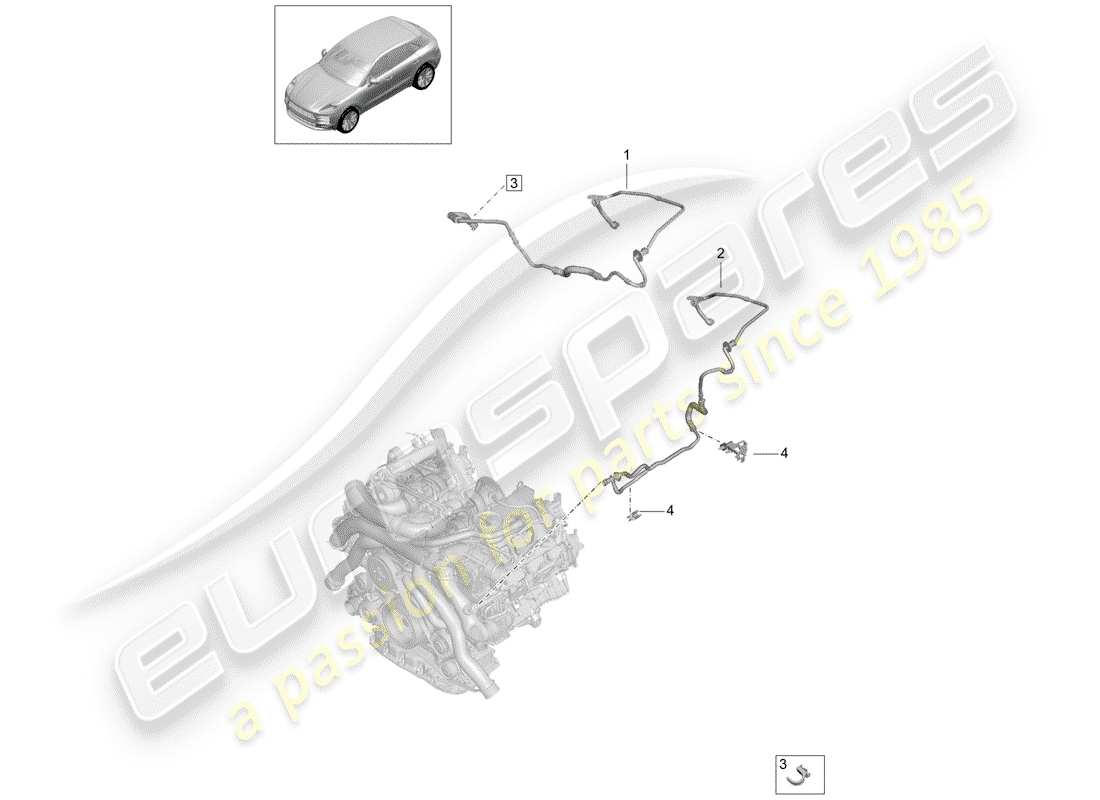 porsche 2020 (macan) diagramme de pièce de la ligne de vide