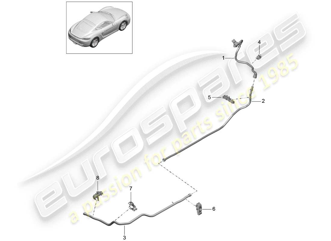 porsche 2018 (718 cayman) diagramme de pièce de la ligne de vide