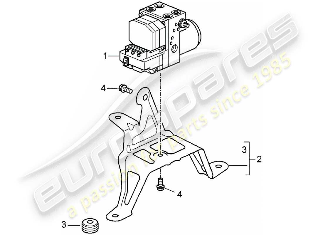 porsche 2003 (996 gt3) unité hydraulique - système de frein antiblocage. -abs- - commande - groupe hydraulique - système de frein antiblocage. -abs- - control - d - mj 2004>> schéma des pièces