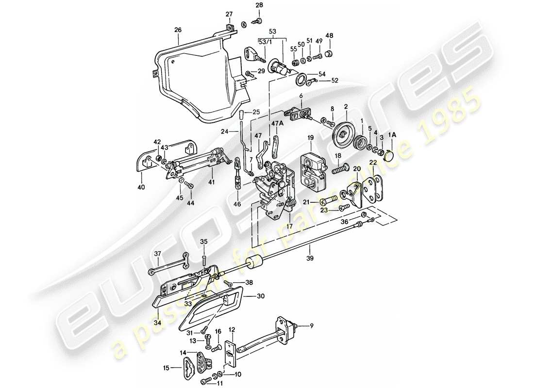 porsche 1978 (928) pièces d'installation - porte schéma des pièces