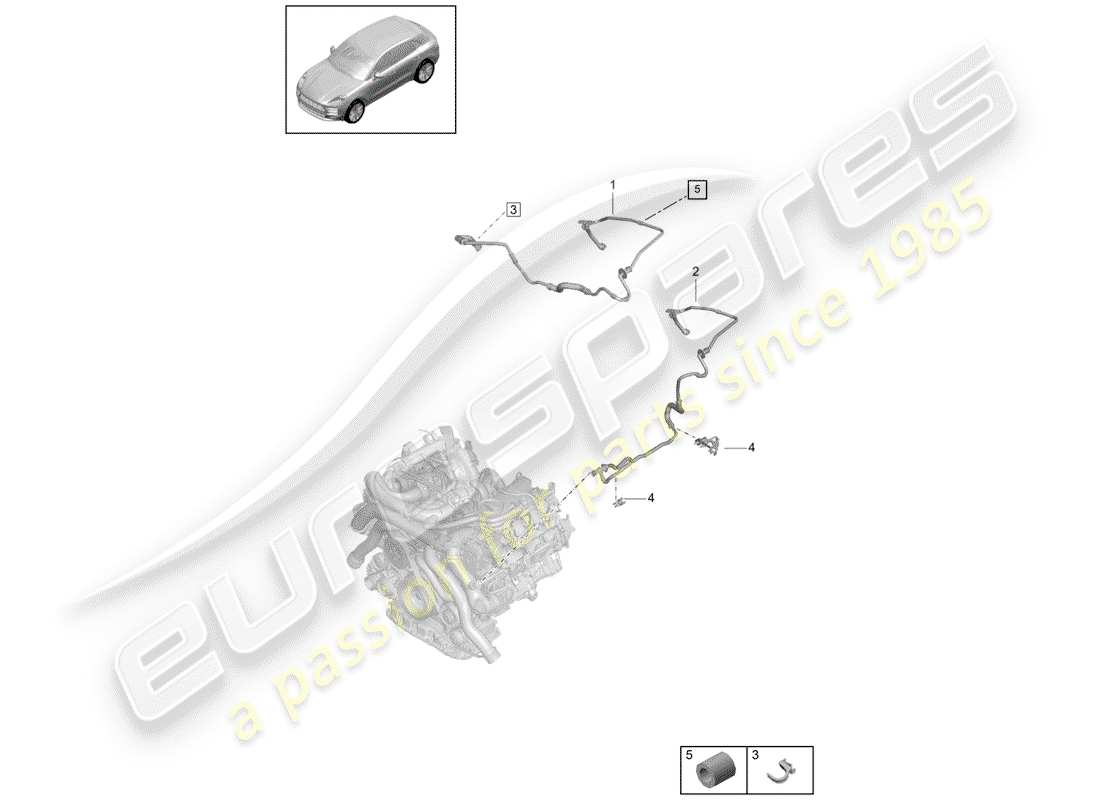 porsche 2019 (macan) diagramme de pièce de la ligne de vide