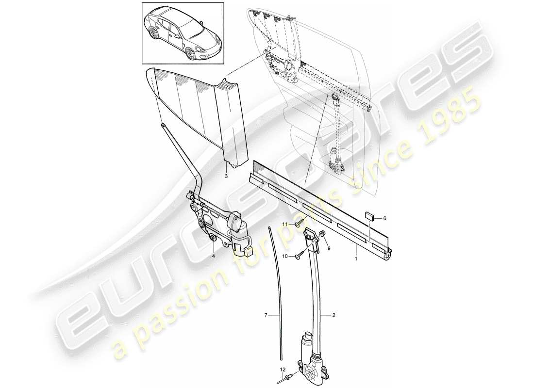 porsche 2010 (panamera 970) diagramme de pièce aveugle