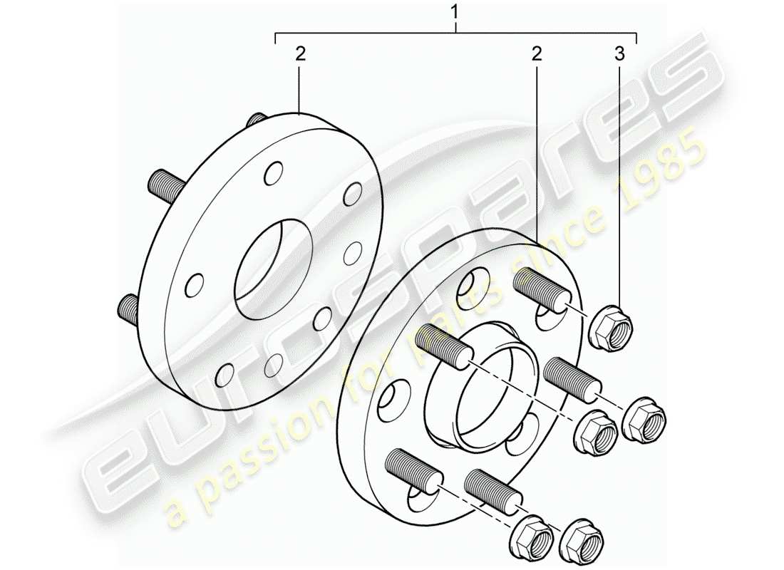 porsche 2010 (tequipment cayenne) rondelle d'espacement schéma des pièces