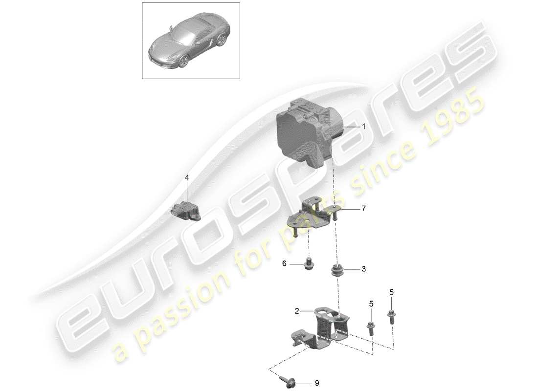 porsche 2012 (981 boxster) unite hydraulique schéma des pièces