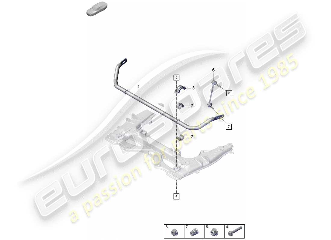 porsche 2020 (718 boxster spyder) stabilisateur schéma des pièces