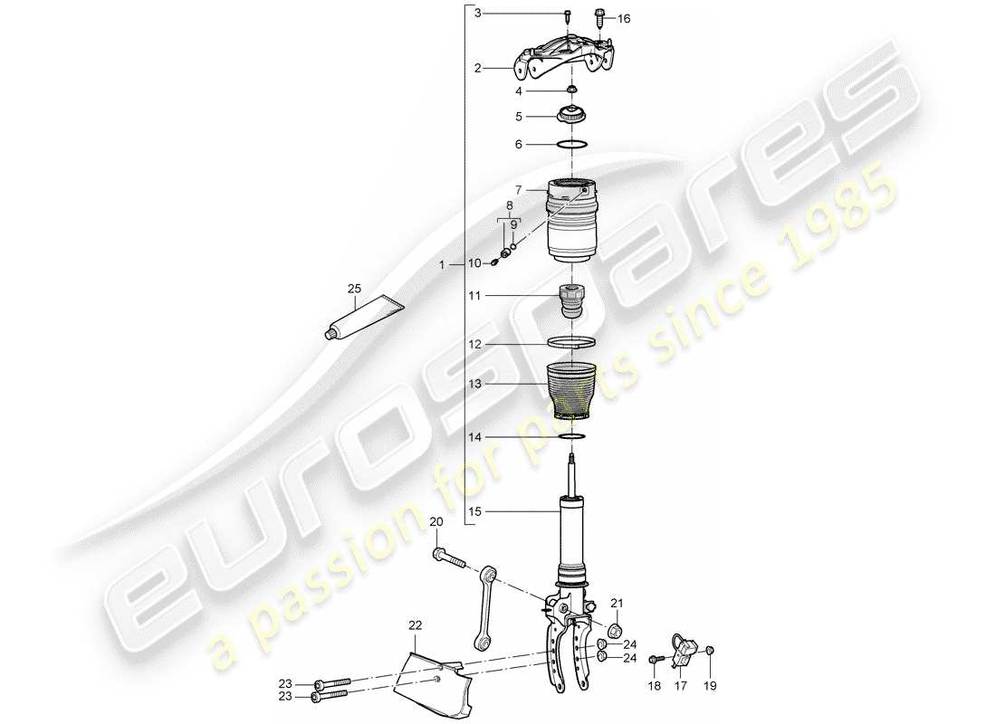 porsche 2006 (cayenne e1 9pa) schéma des pièces de suspension