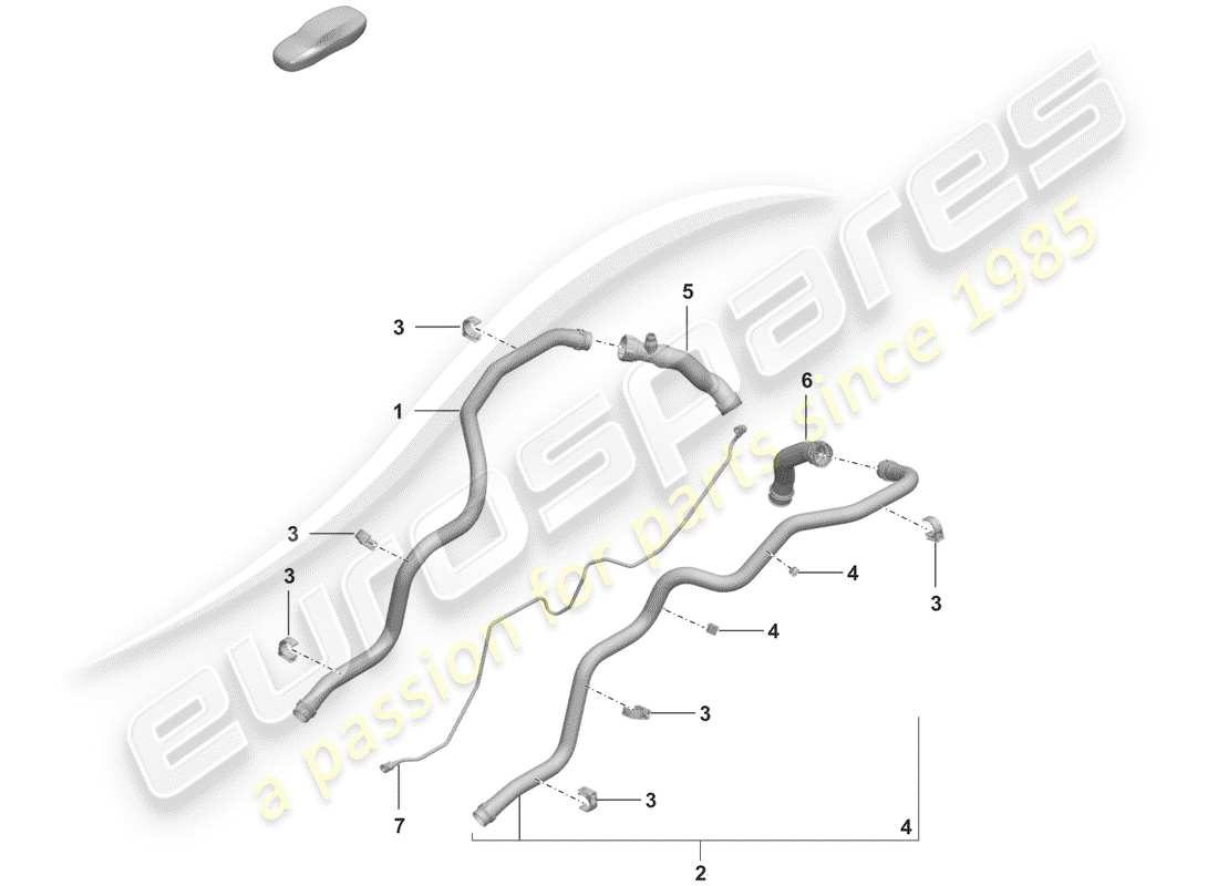 porsche 2019 (992-1) refroidissement par eau schéma des pièces