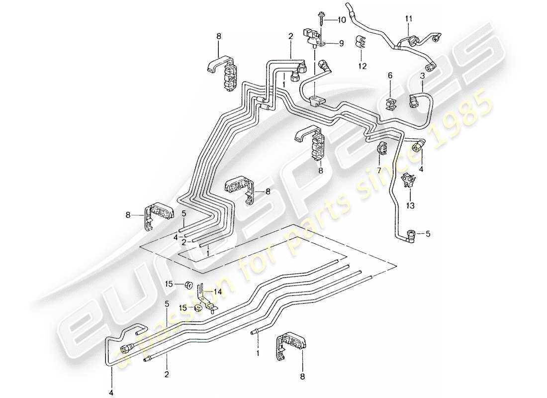 porsche 1999 (996) conduite de carburant - système d'alimentation en carburant schéma des pièces