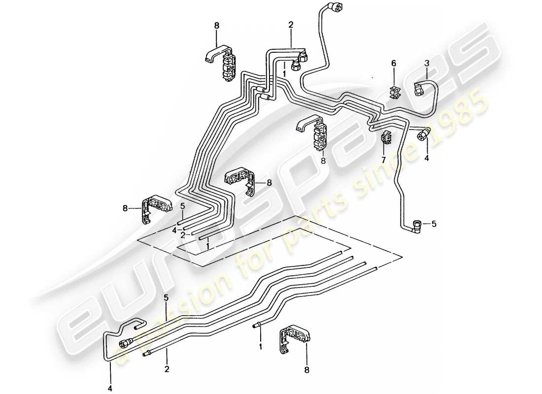 porsche 2004 (996 gt3) système de carburant schéma des pièces