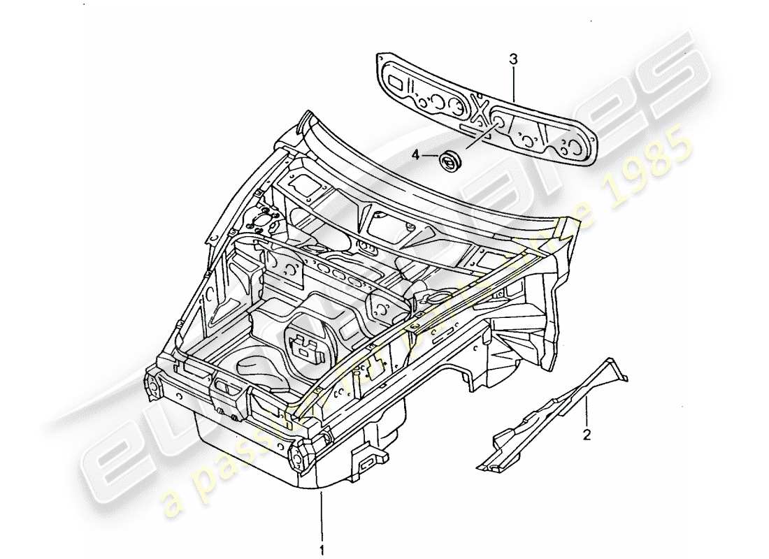 porsche 2005 (996) schéma des pièces front end
