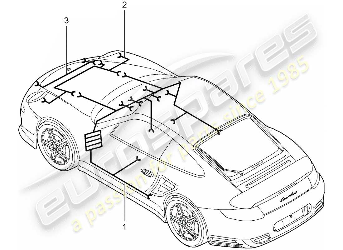 porsche 2009 997-2 turbo / gt2 faisceau de câblage schéma des pièces