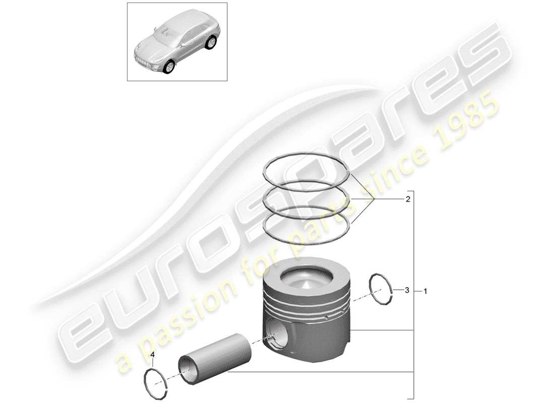 porsche 2017 (macan) piston schéma des pièces