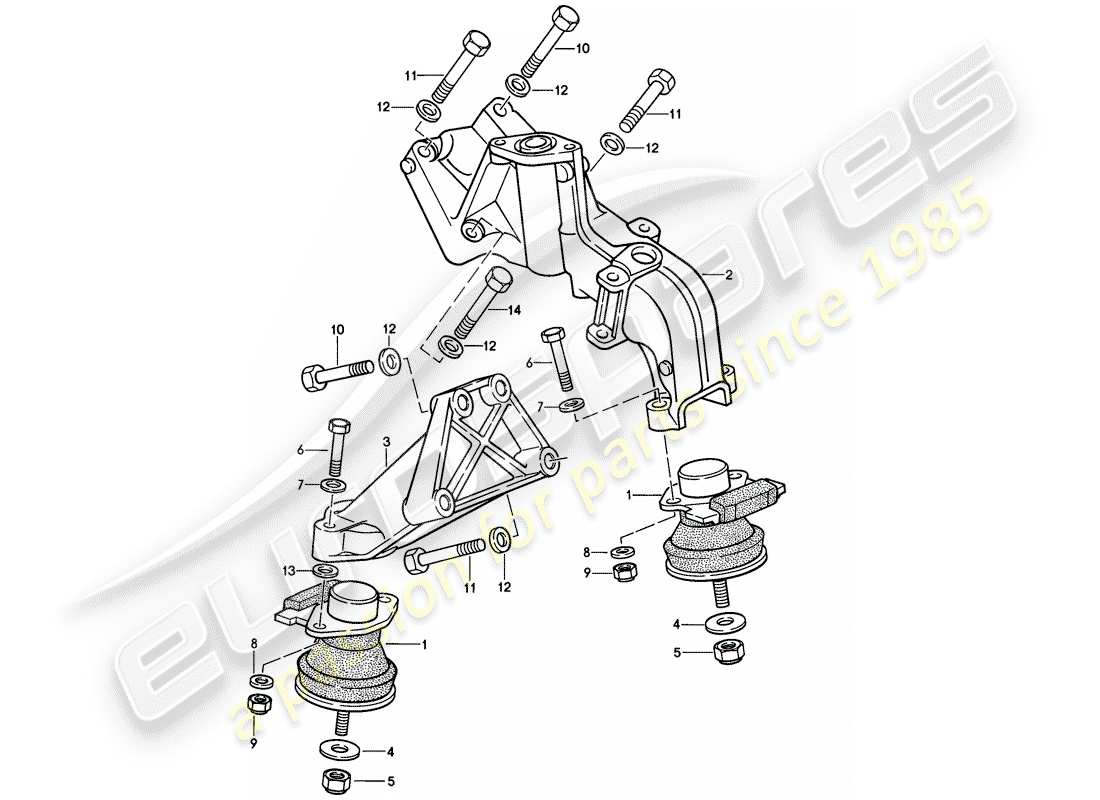 porsche 1986 (944) suspension du moteur schéma des pièces