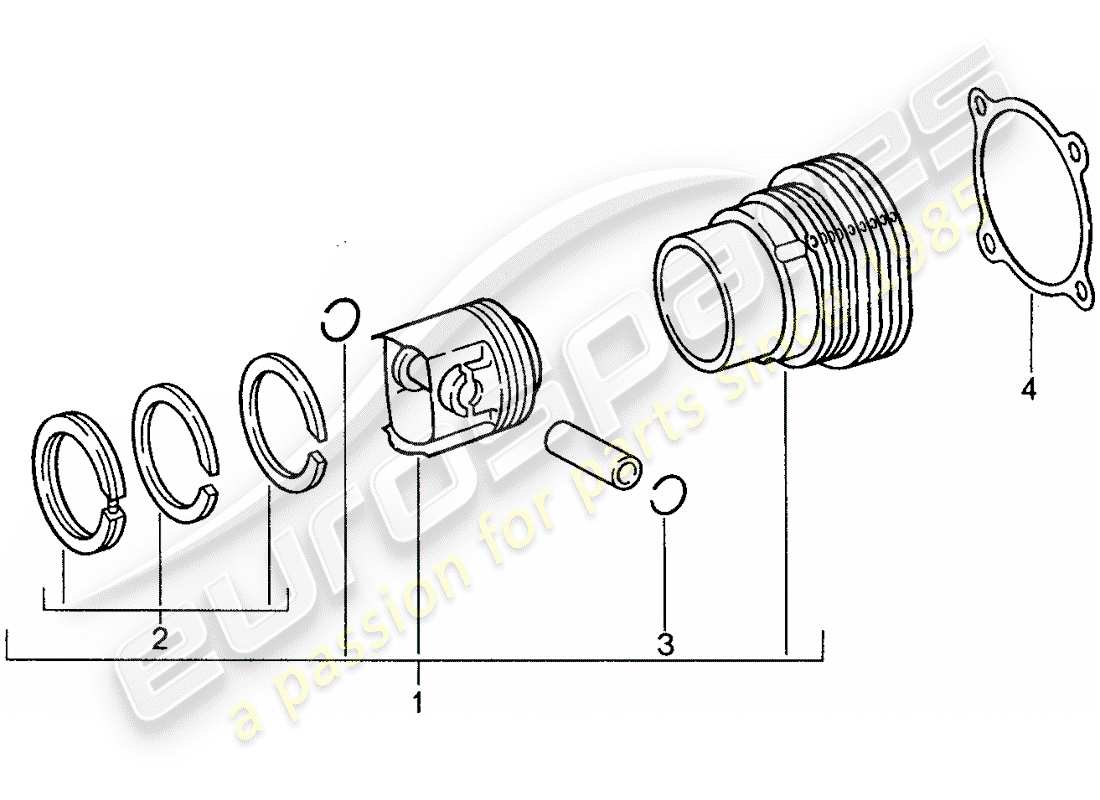 porsche 1988 (959) cylindre à pistons schéma des pièces