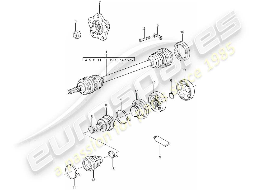 porsche 2005 (996) arbre de transmission - moyeu de roue - f 99-2s603 556>> - f 99-2s642 148>> - f 99-2s630 {11 }>> - f 99-2s603 623>> - f 99-2s642 182>> - f 99-2s630 737> > schéma des pièces