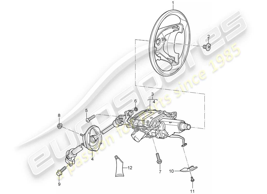 porsche 2009 (cayenne e1 9pa) volants schéma des pièces