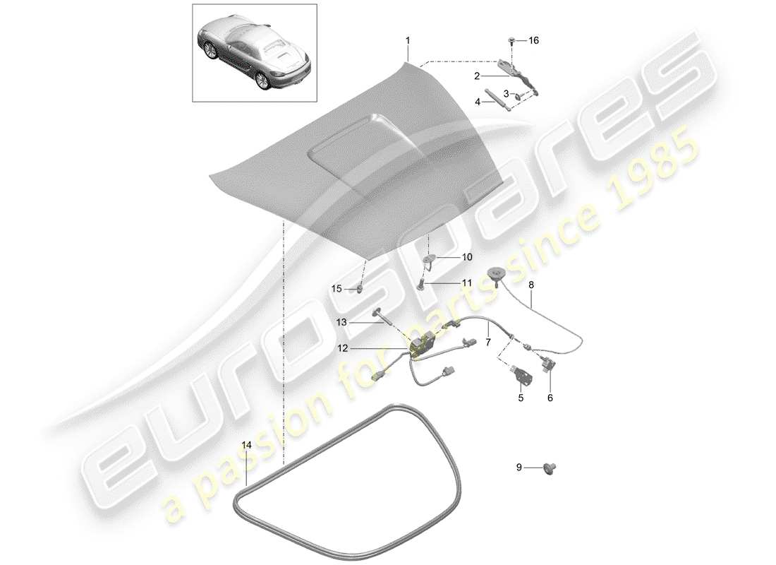 porsche 2012 (981 boxster) couverture diagramme de pièce