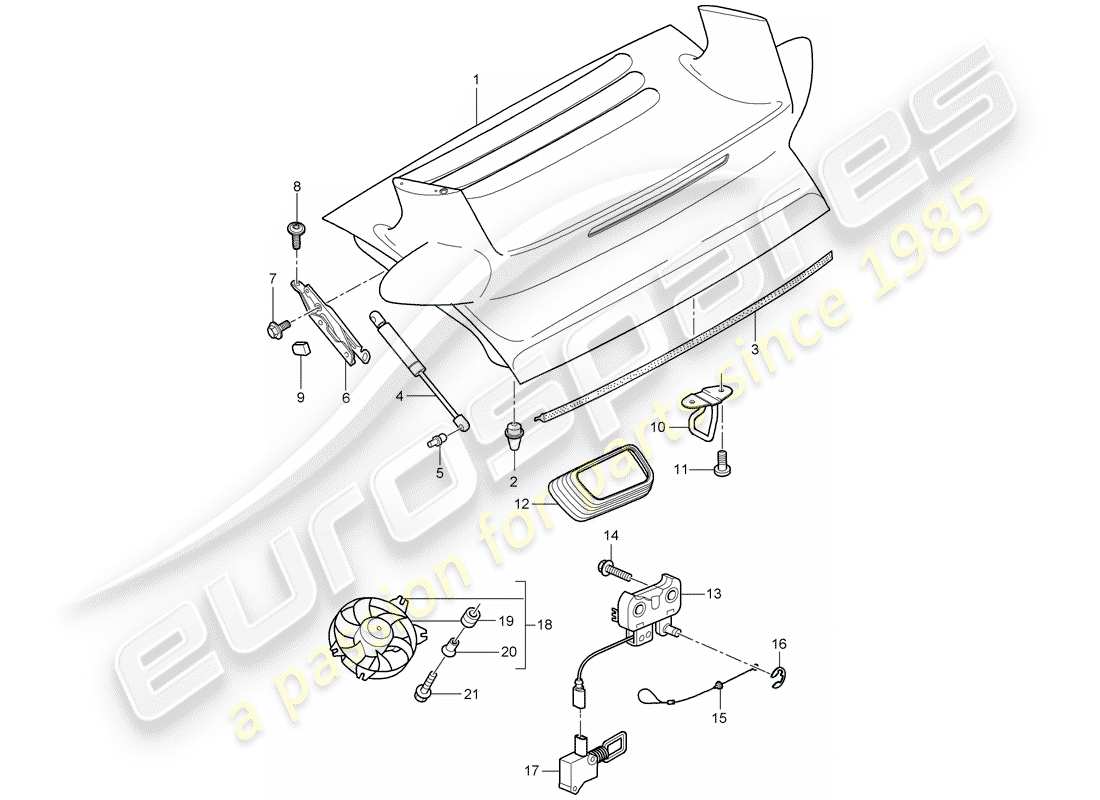 porsche 2009 997-2 turbo / gt2 couverture diagramme de pièce