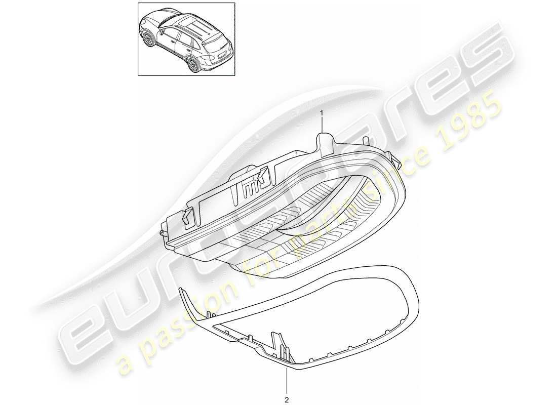 porsche 2015 (cayenne e2 92a) support schéma des pièces
