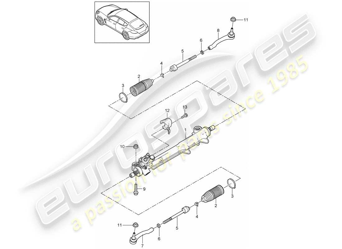 porsche 2016 (panamera 970) direction assistée schéma des pièces