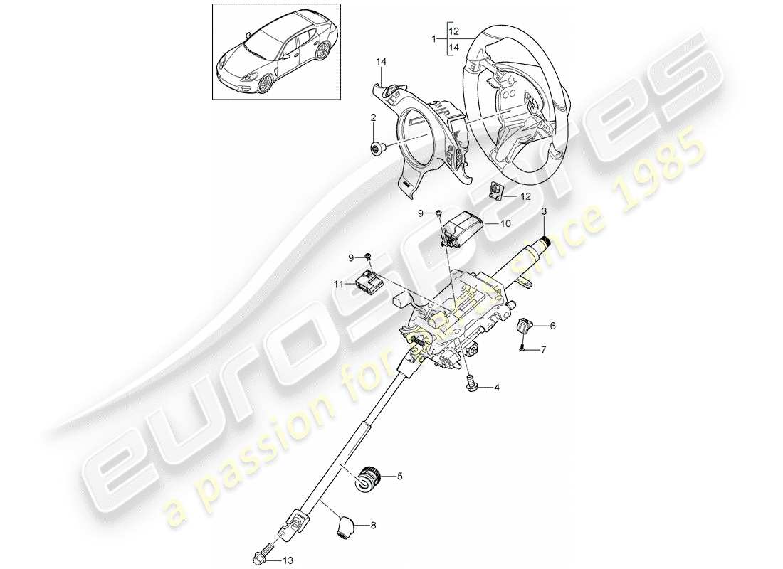 porsche 2011 (panamera 970) volants schéma des pièces
