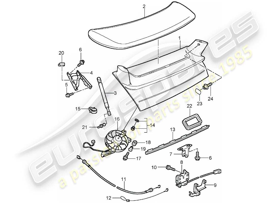 porsche 2005 (996 gt3) couverture - d - mj 2003>> schéma des pièces