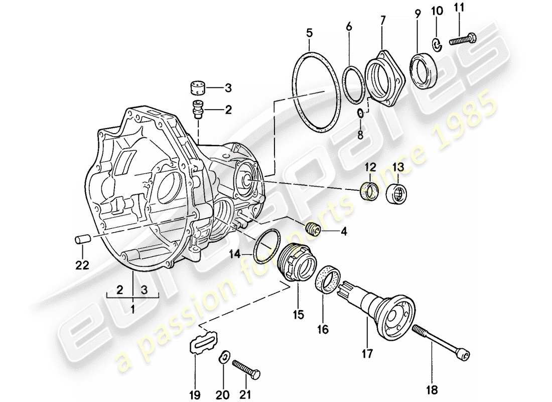 porsche 1984 (944) transmission de remplacement - carter de transmission finale - transmission automatique schéma des pièces