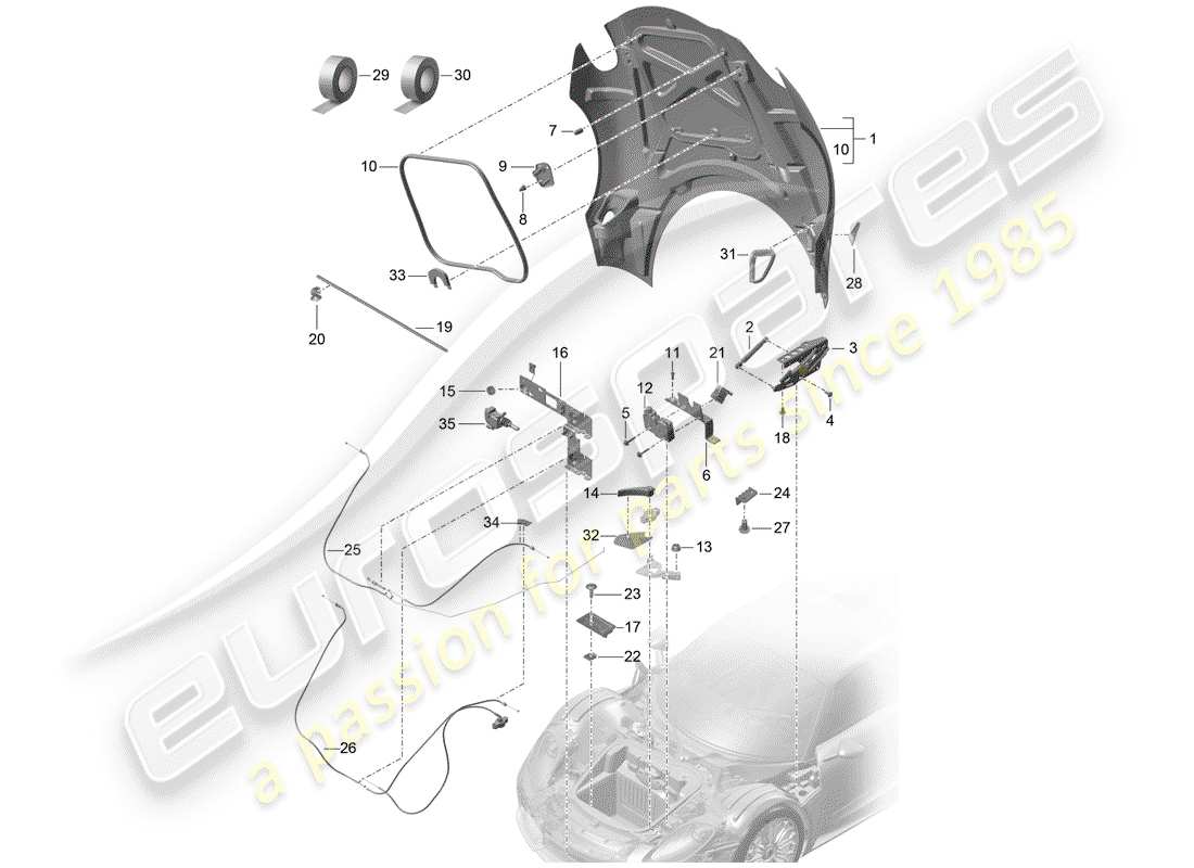 porsche 2015 (918 spyder) couverture diagramme de pièce