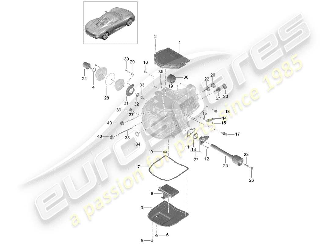 porsche 918 spyder (2015) -pdk-diagramme des pièces