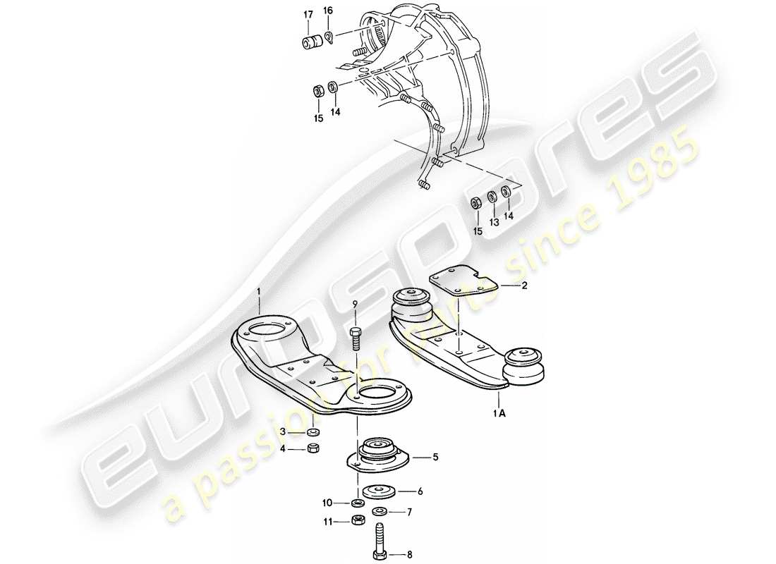 porsche 1984 (911) suspension de transmission schéma des pièces