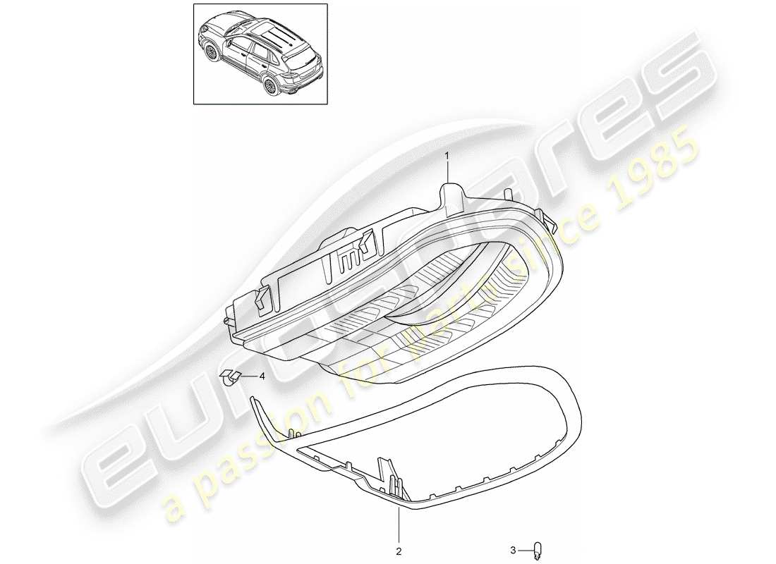 porsche 2015 (cayenne e2 92a) support schéma des pièces