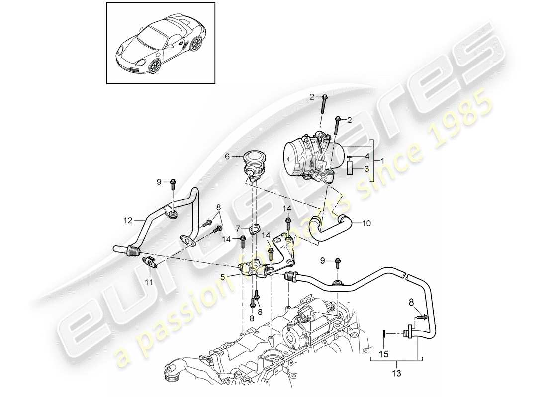 porsche 2011 (987 boxster) injection d'air schéma des pièces