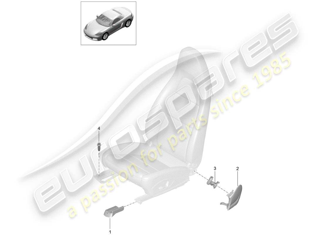 porsche 2020 (718 boxster) seat schéma des pièces