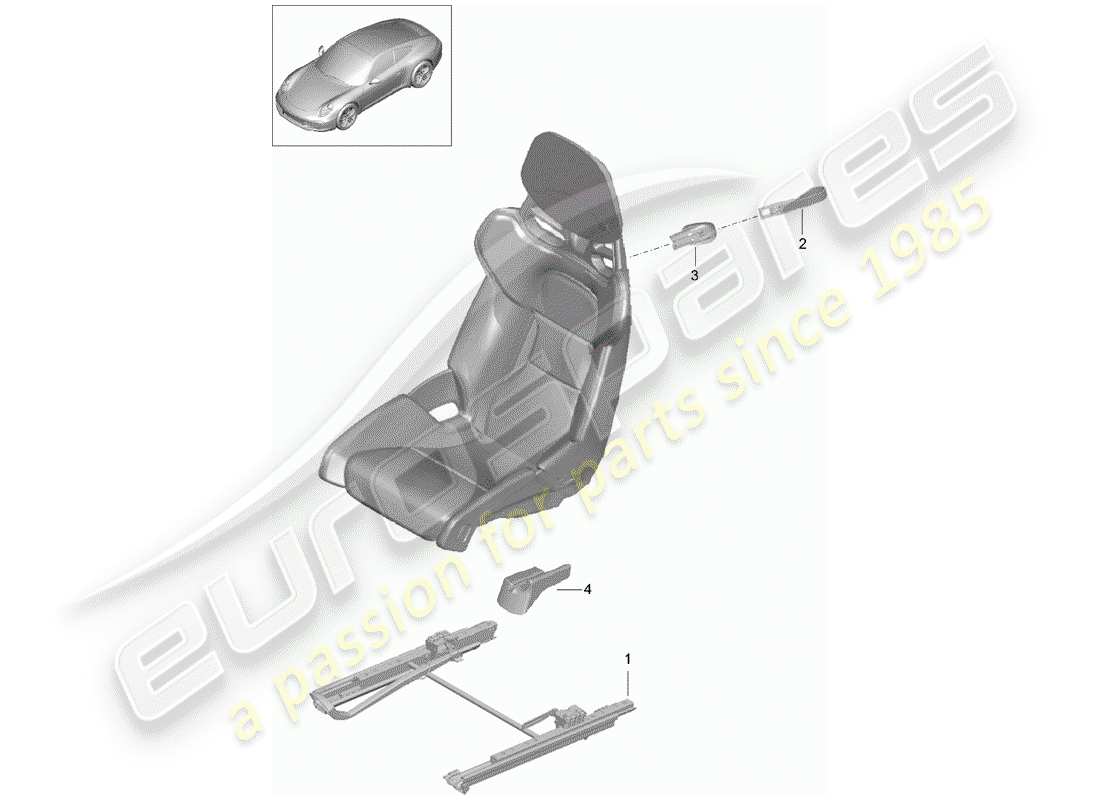 porsche 2016 (981 boxster) siège schéma des pièces