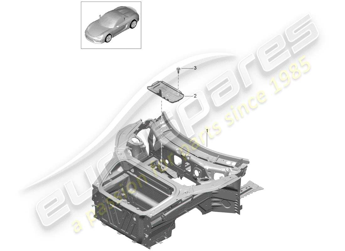 porsche 2016 (981 boxster spyder) schéma des pièces front end