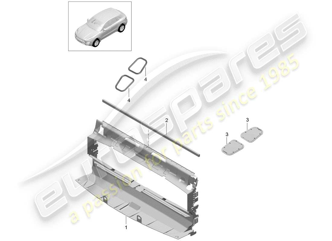 porsche 2017 (macan) conduit d'air schéma des pièces