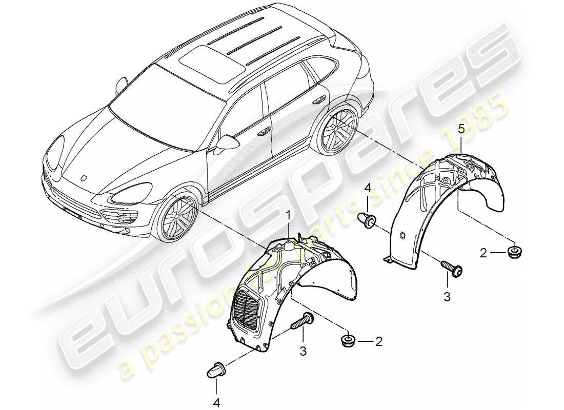porsche 2011 (cayenne e2 92a) garniture schéma des pièces