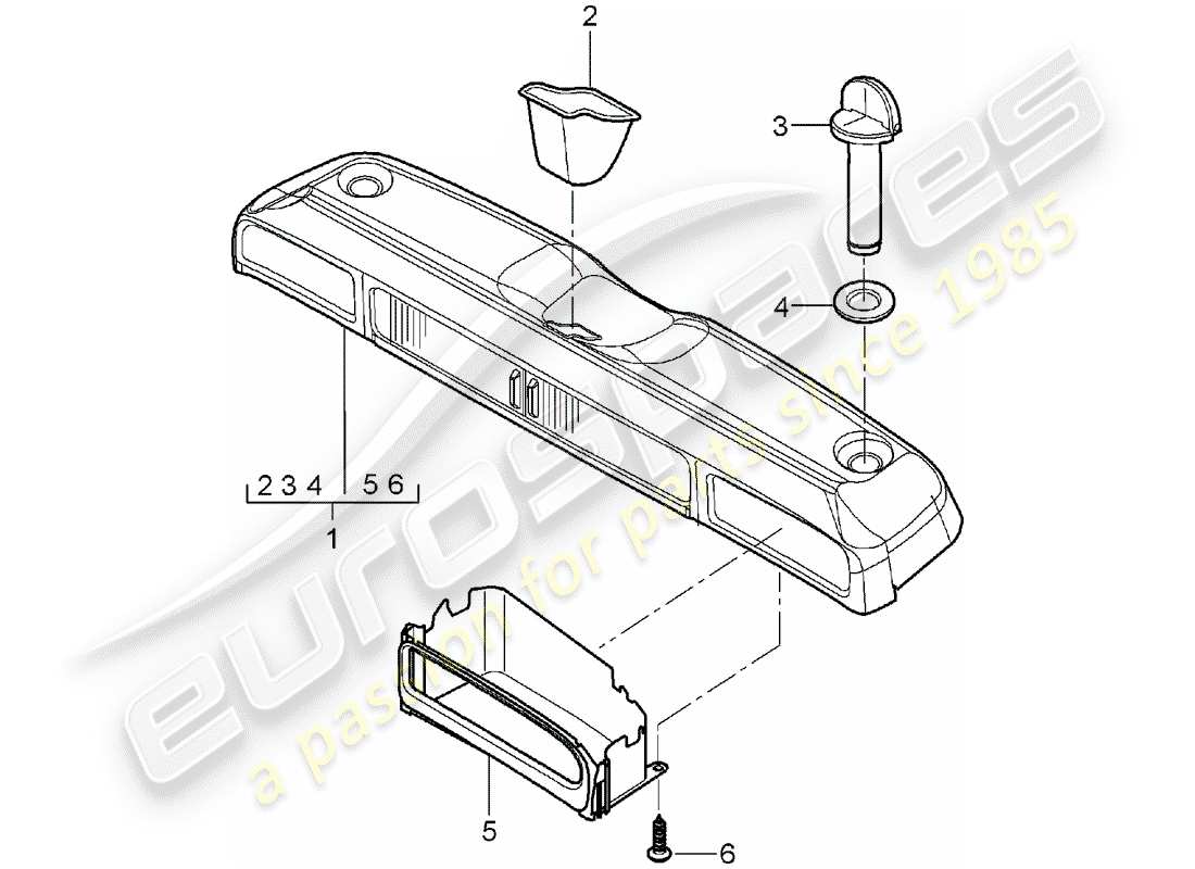 porsche 2005 (987 boxster) coffre de rangement schéma des pièces